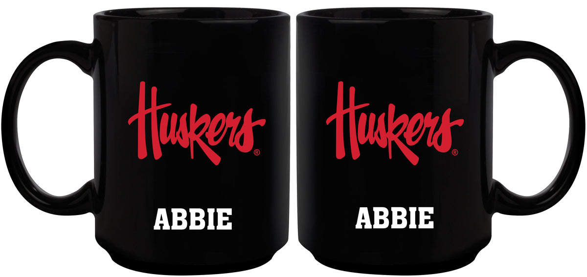 15oz B Mug Basic - Nebraska University COL, CurrentProduct, Drinkware_category_All, NEB, Nebraska Cornhuskers 687746961484 $15.49