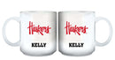 11oz White Personalized Ceramic Mug - Nebraska COL, CurrentProduct, Custom Drinkware, Drinkware_category_All, Gift Ideas, NEB, Nebraska Cornhuskers, Personalization, Personalized_Personalized 194207465141 $20.11