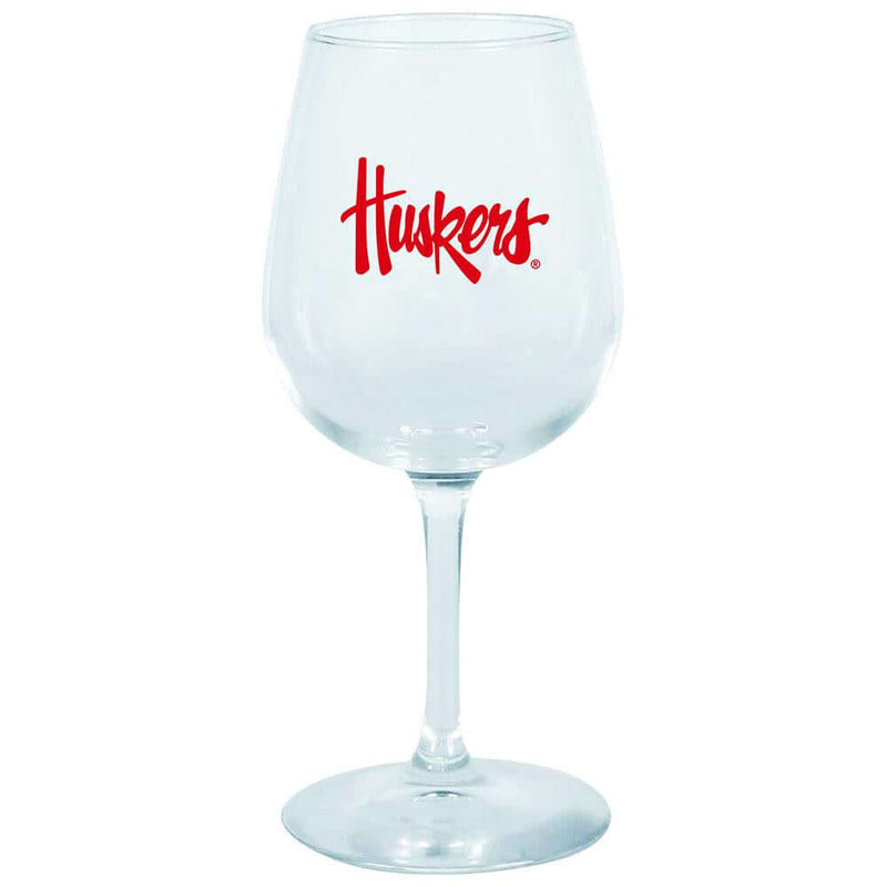12.75oz Logo Girl Wine Glass NE COL, Holiday_category_All, NEB, Nebraska Cornhuskers, OldProduct 888966693852 $12.5