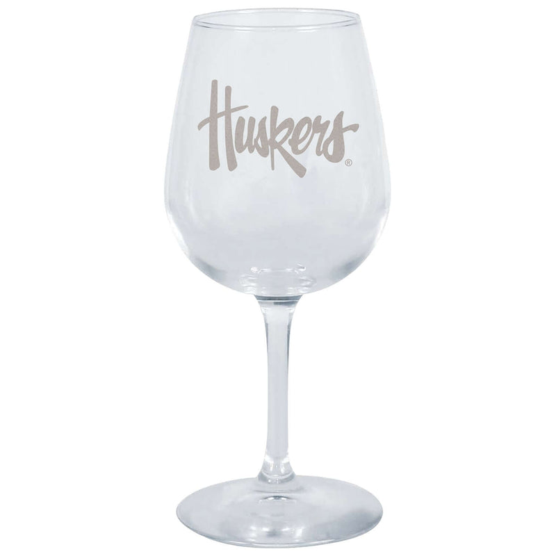 12.75oz Stemmed Wine Glass | Nebraska Cornhuskers COL, CurrentProduct, Drinkware_category_All, NEB, Nebraska Cornhuskers  $13.99