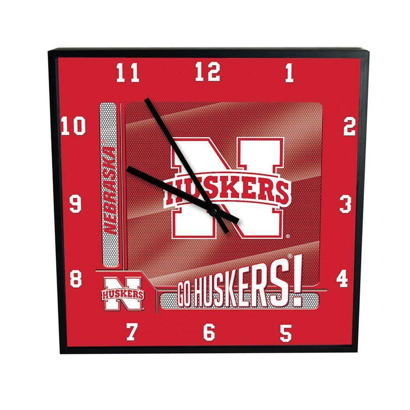 12 Inch Square Carbon Fiber Clock | Nebraska University COL, NEB, Nebraska Cornhuskers, OldProduct 687746398327 $25