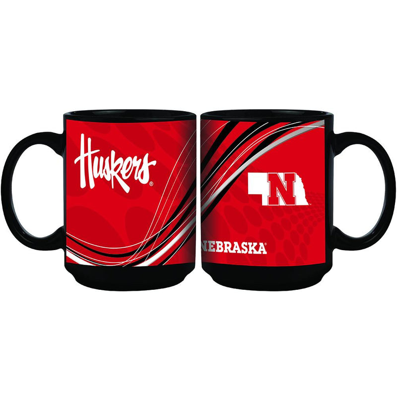 15oz Dynamic Style Mug | Nebraska COL, CurrentProduct, Drinkware_category_All, NEB, Nebraska Cornhuskers 888966592544 $12
