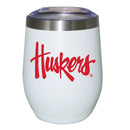 12oz White Stainless Steel Stemless Tumbler | Nebraska Cornhuskers COL, CurrentProduct, Drinkware_category_All, NEB, Nebraska Cornhuskers 194207624746 $27.49