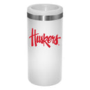12oz White Slim Can Holder | Nebraska Cornhuskers