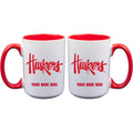 15oz Inner Color Personalized Ceramic Mug | Nebraska Cornhuskers 2790PER, COL, CurrentProduct, Drinkware_category_All, NEB, Nebraska Cornhuskers, Personalized_Personalized  $27.99