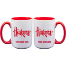 15oz Inner Color Personalized Ceramic Mug | Nebraska Cornhuskers 2790PER, COL, CurrentProduct, Drinkware_category_All, NEB, Nebraska Cornhuskers, Personalized_Personalized  $27.99