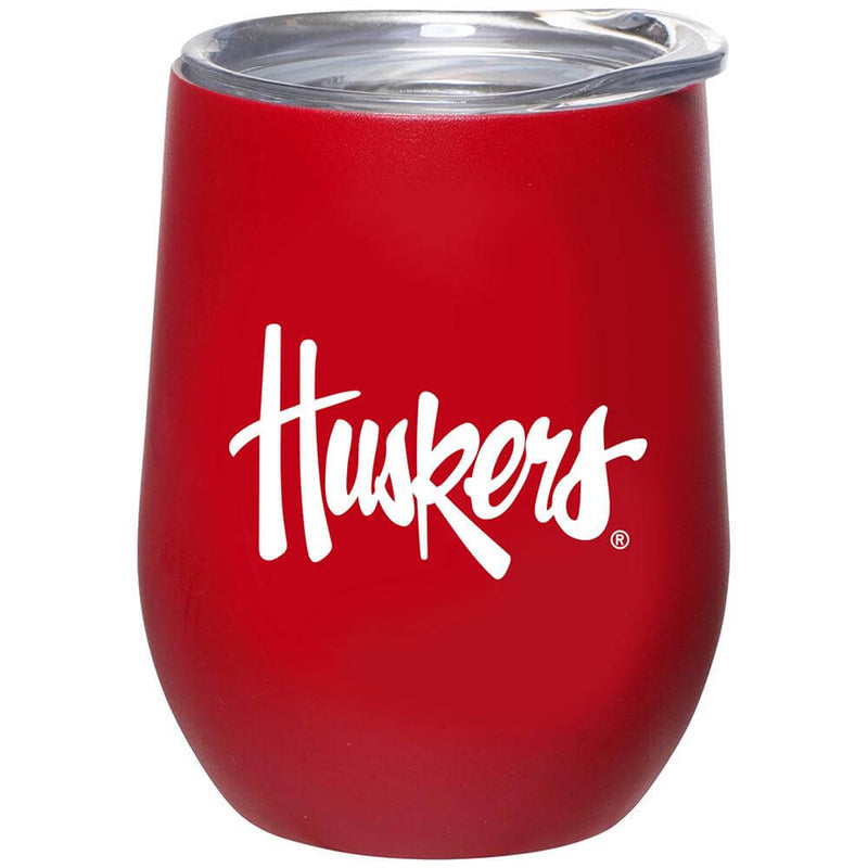 12oz Matte Stainless Steel Stemless Tumbler | Nebraska COL, CurrentProduct, Drinkware_category_All, NEB, Nebraska Cornhuskers 888966600089 $32.99