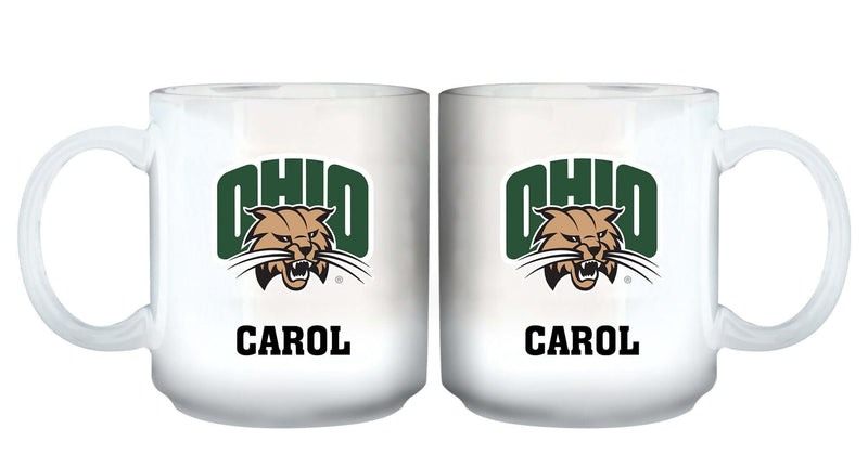 11oz White Personalized Ceramic Mug - Ohio COL, CurrentProduct, Custom Drinkware, Drinkware_category_All, Gift Ideas, OHI, Ohio University Bobcats, Personalization, Personalized_Personalized 194207465158 $20.11