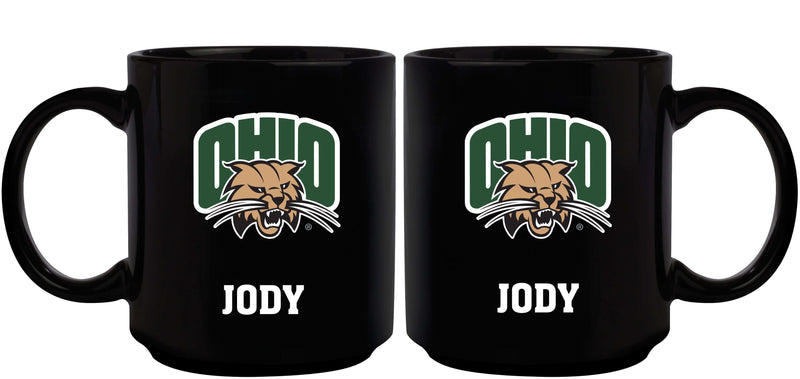 11oz Black Personalized Ceramic Mug - Ohio COL, CurrentProduct, Custom Drinkware, Drinkware_category_All, Gift Ideas, OHI, Ohio University Bobcats, Personalization, Personalized_Personalized 194207373774 $20.11