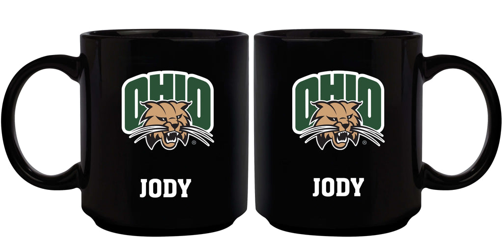 11oz Black Personalized Ceramic Mug - Ohio COL, CurrentProduct, Custom Drinkware, Drinkware_category_All, Gift Ideas, OHI, Ohio University Bobcats, Personalization, Personalized_Personalized 194207373774 $20.11