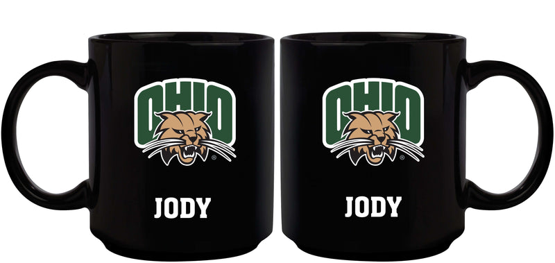 11oz Black Personalized Ceramic Mug - Ohio COL, CurrentProduct, Custom Drinkware, Drinkware_category_All, Gift Ideas, OHI, Ohio University Bobcats, Personalization, Personalized_Personalized 194207373774 $20.11
