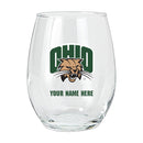 15oz Personalized Stemless Glass | Ohio University Bobcats
