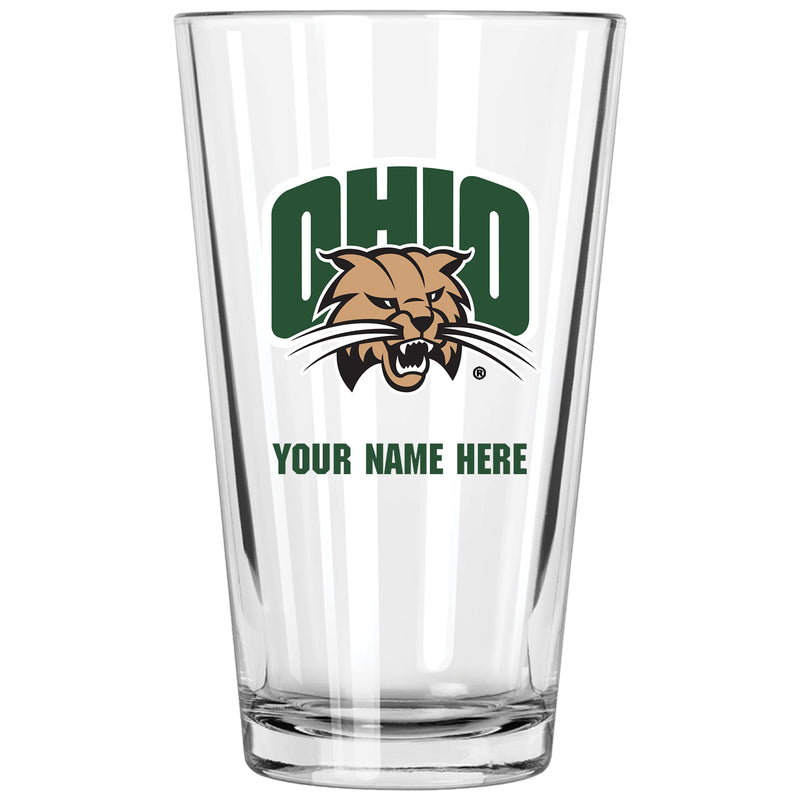17oz Personalized Pint Glass | Ohio University Bobcats