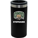 12oz Personalized Black Stainless Steel Slim Can Holder | Ohio University Bobcats