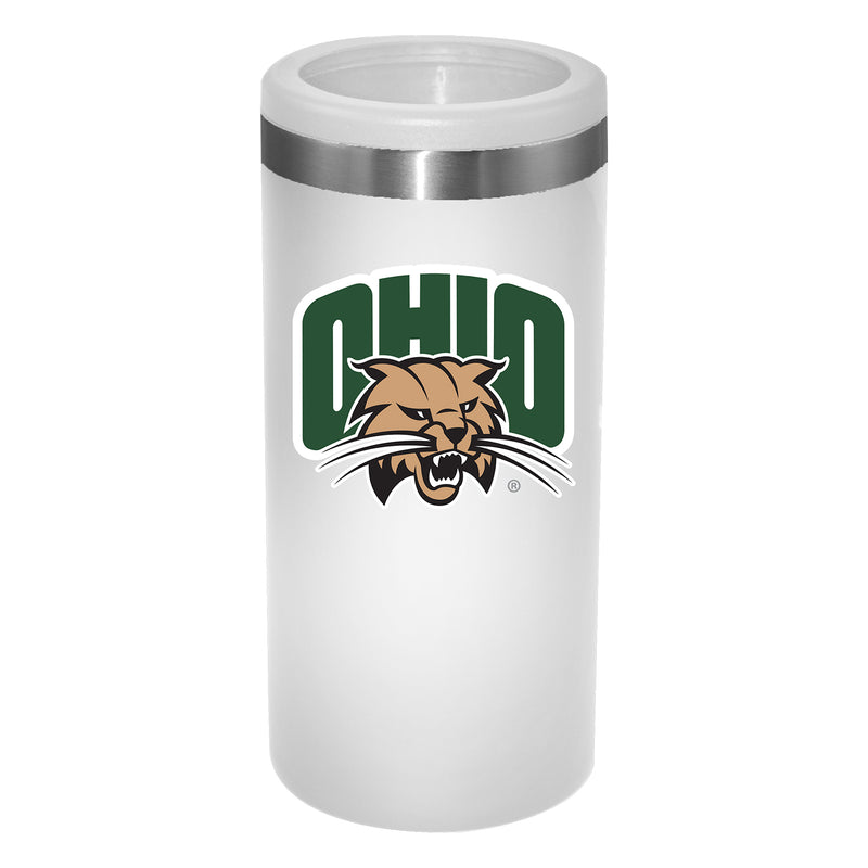 12oz White Slim Can Holder | Ohio University Bobcats