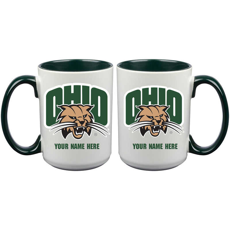 15oz Inner Color Personalized Ceramic Mug | Ohio University Bobcats 2790PER, COL, CurrentProduct, Drinkware_category_All, OHI, Ohio University Bobcats, Personalized_Personalized  $27.99