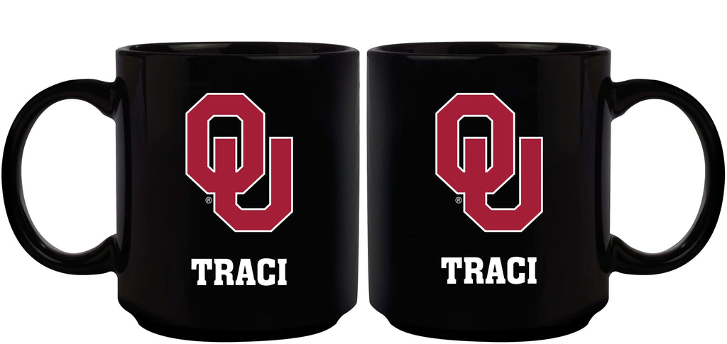11oz Black Personalized Ceramic Mug - Oklahoma COL, CurrentProduct, Custom Drinkware, Drinkware_category_All, Gift Ideas, OK, Oklahoma Sooners, Personalization, Personalized_Personalized 194207373767 $20.11