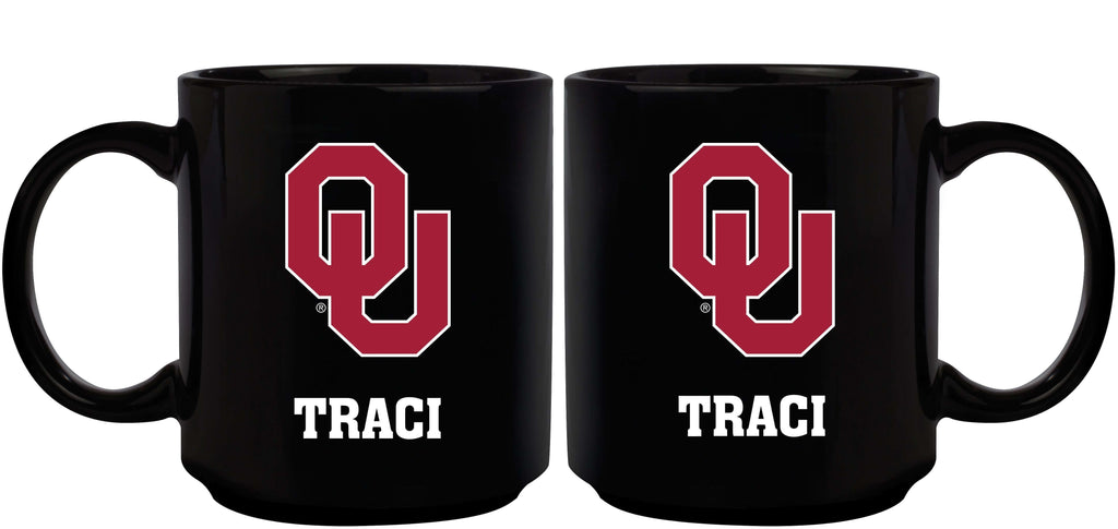 11oz Black Personalized Ceramic Mug - Oklahoma COL, CurrentProduct, Custom Drinkware, Drinkware_category_All, Gift Ideas, OK, Oklahoma Sooners, Personalization, Personalized_Personalized 194207373767 $20.11