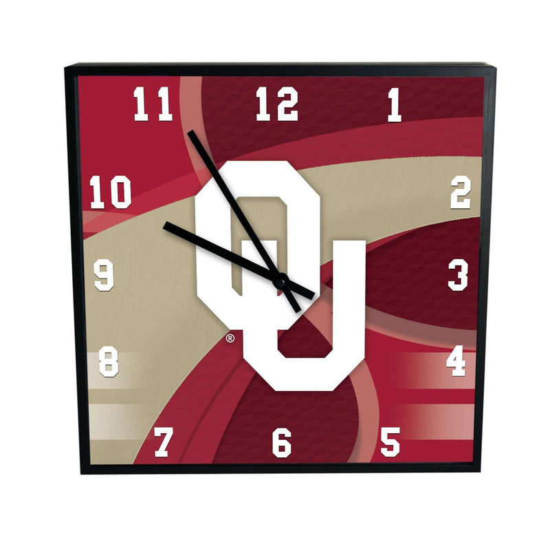 12 Inch Square Carbon Fiber Clock | Oklahoma University COL, OK, Oklahoma Sooners, OldProduct 687746320281 $25