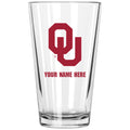 17oz Personalized Pint Glass | Oklahoma Sooners