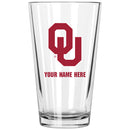 17oz Personalized Pint Glass | Oklahoma Sooners
