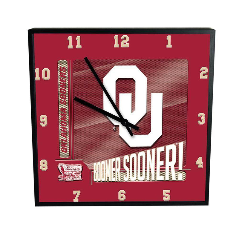 12 Inch Square Carbon Fiber Clock | Oklahoma University COL, OK, Oklahoma Sooners, OldProduct 687746398310 $25