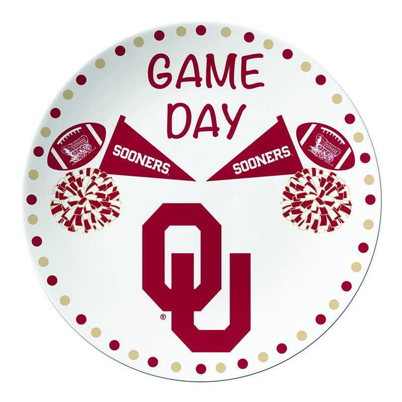 Game Day Round Plate  OKS
COL, CurrentProduct, Home&Office_category_All, Home&Office_category_Kitchen, OK, Oklahoma Sooners
The Memory Company