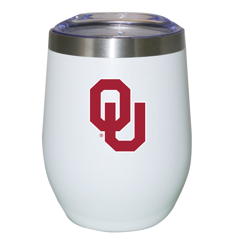 12oz White Stainless Steel Stemless Tumbler | Oklahoma Sooners COL, CurrentProduct, Drinkware_category_All, OK, Oklahoma Sooners 194207624760 $27.49