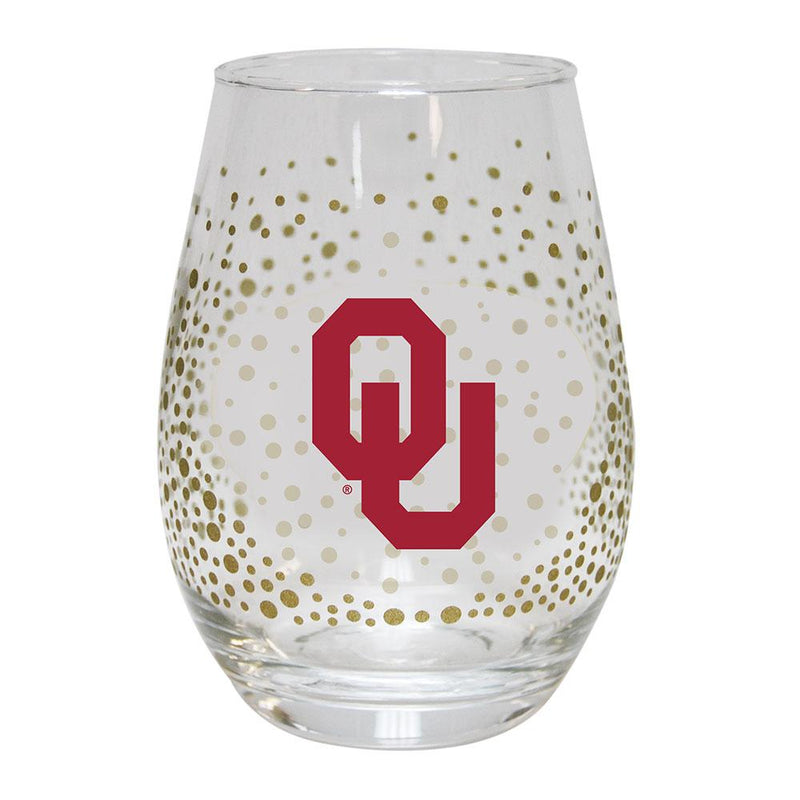 15 oz Glitr Stmless Wn Gls U  OKLAHOMA COL, OK, Oklahoma Sooners, OldProduct 888966959224 $14