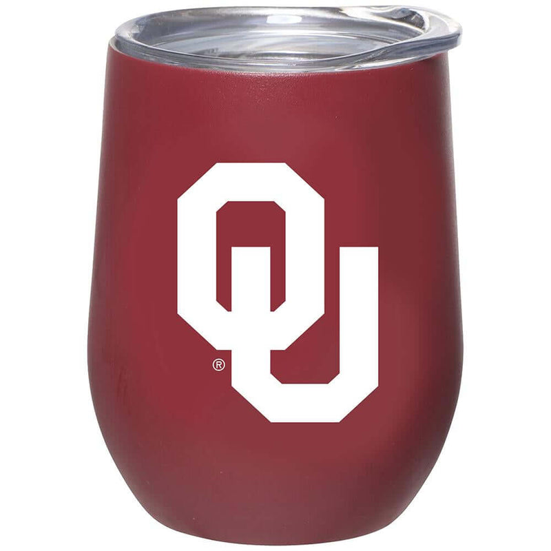 12oz Matte Stainless Steel Stemless Tumbler | Oklahoma COL, CurrentProduct, Drinkware_category_All, OK, Oklahoma Sooners 888966600157 $32.99
