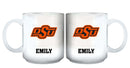 11oz White Personalized Ceramic Mug - Oklahoma State COL, CurrentProduct, Custom Drinkware, Drinkware_category_All, Gift Ideas, Oklahoma State Cowboys, OKS, Personalization, Personalized_Personalized 194207465172 $20.11