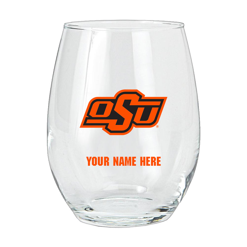 15oz Personalized Stemless Glass | Oklahoma State Cowboys