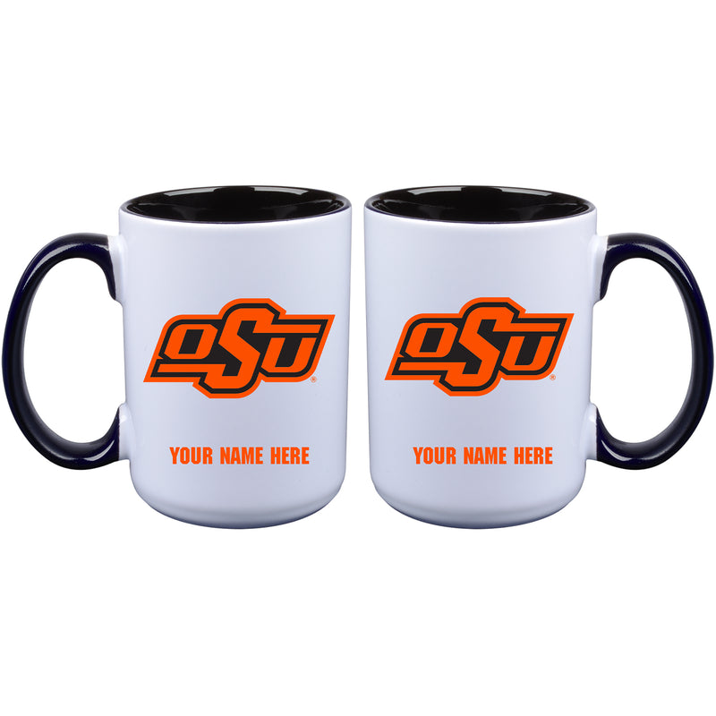 15oz Inner Color Personalized Ceramic Mug | Oklahoma State Cowboys 2790PER, COL, CurrentProduct, Drinkware_category_All, Oklahoma State Cowboys, OKS, Personalized_Personalized  $27.99