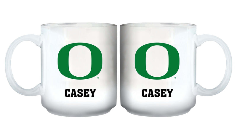 11oz White Personalized Ceramic Mug - Oregon COL, CurrentProduct, Custom Drinkware, Drinkware_category_All, Gift Ideas, ORE, Oregon Ducks, Personalization, Personalized_Personalized 194207465189 $20.11