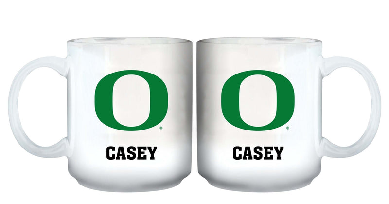 11oz White Personalized Ceramic Mug - Oregon COL, CurrentProduct, Custom Drinkware, Drinkware_category_All, Gift Ideas, ORE, Oregon Ducks, Personalization, Personalized_Personalized 194207465189 $20.11