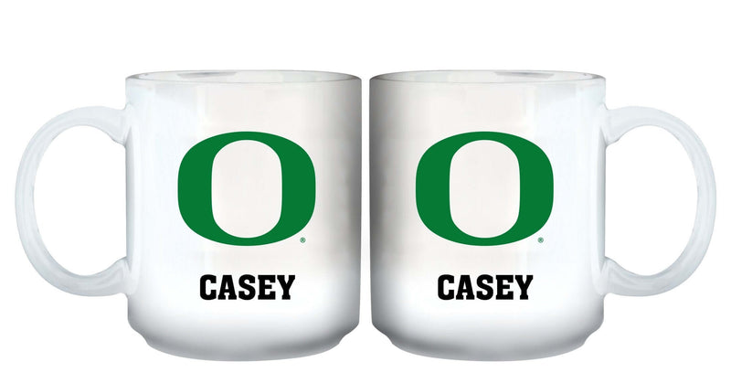 11oz White Personalized Ceramic Mug - Oregon COL, CurrentProduct, Custom Drinkware, Drinkware_category_All, Gift Ideas, ORE, Oregon Ducks, Personalization, Personalized_Personalized 194207465189 $20.11