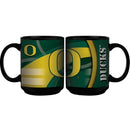 15oz Black Carbon Fiber Mug | Oregon COL, OldProduct, ORE, Oregon Ducks 687746357324 $13