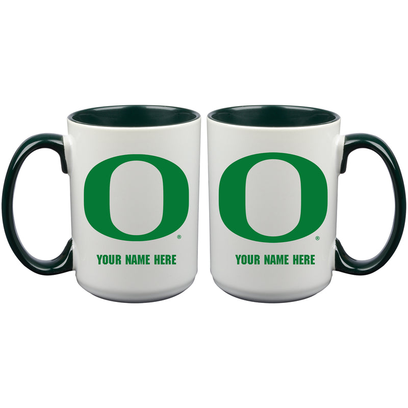 15oz Inner Color Personalized Ceramic Mug | Oregon Ducks 2790PER, COL, CurrentProduct, Drinkware_category_All, ORE, Oregon Ducks, Personalized_Personalized  $27.99