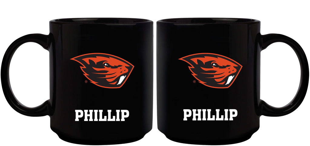 11oz Black Personalized Ceramic Mug - Oregon State COL, CurrentProduct, Custom Drinkware, Drinkware_category_All, Gift Ideas, Oregon State Beavers, ORS, Personalization, Personalized_Personalized 194207373736 $20.11