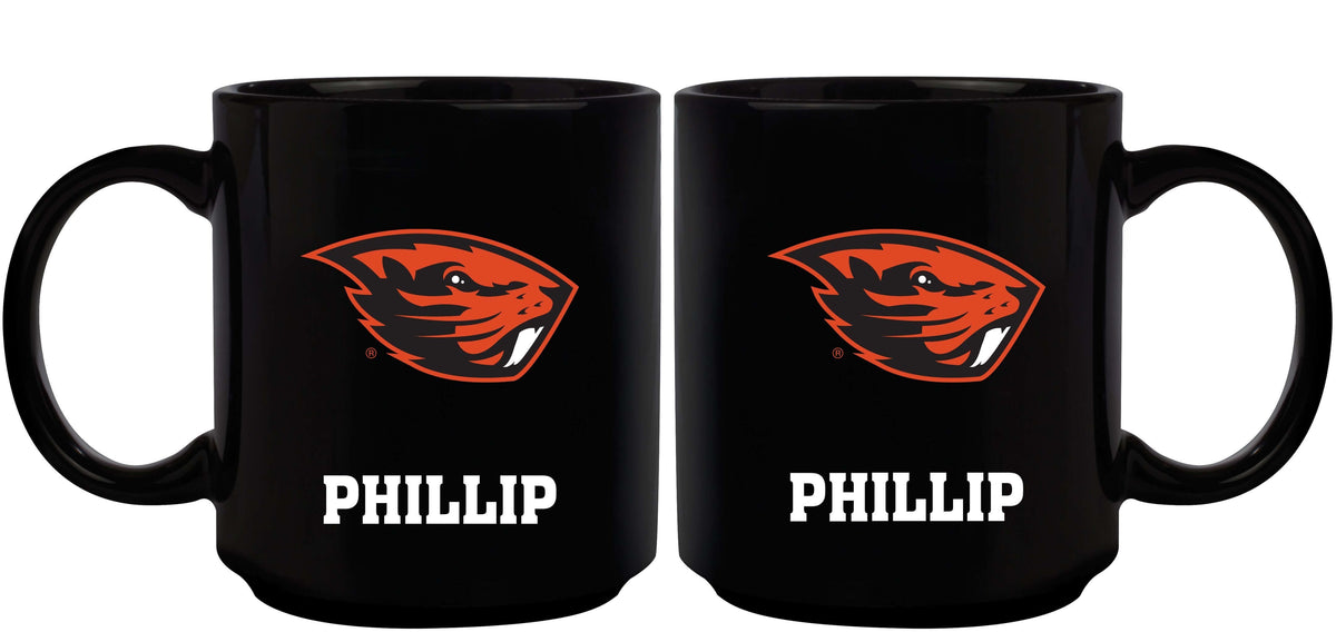 11oz Black Personalized Ceramic Mug - Oregon State COL, CurrentProduct, Custom Drinkware, Drinkware_category_All, Gift Ideas, Oregon State Beavers, ORS, Personalization, Personalized_Personalized 194207373736 $20.11