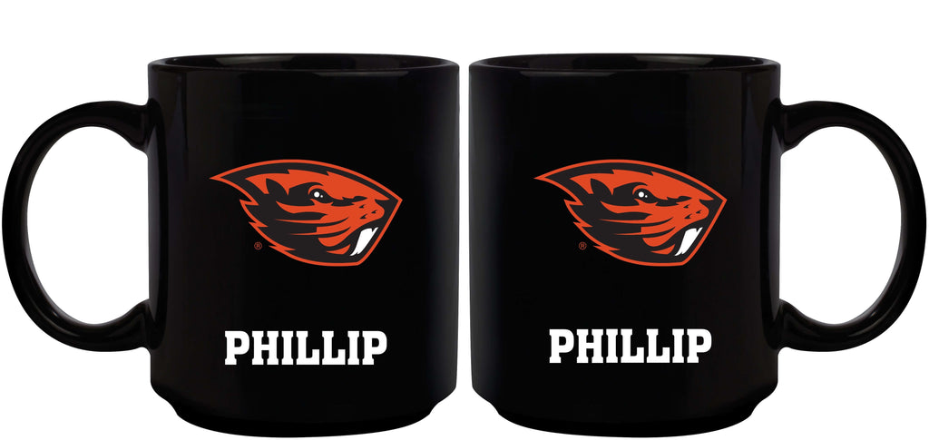 11oz Black Personalized Ceramic Mug - Oregon State COL, CurrentProduct, Custom Drinkware, Drinkware_category_All, Gift Ideas, Oregon State Beavers, ORS, Personalization, Personalized_Personalized 194207373736 $20.11