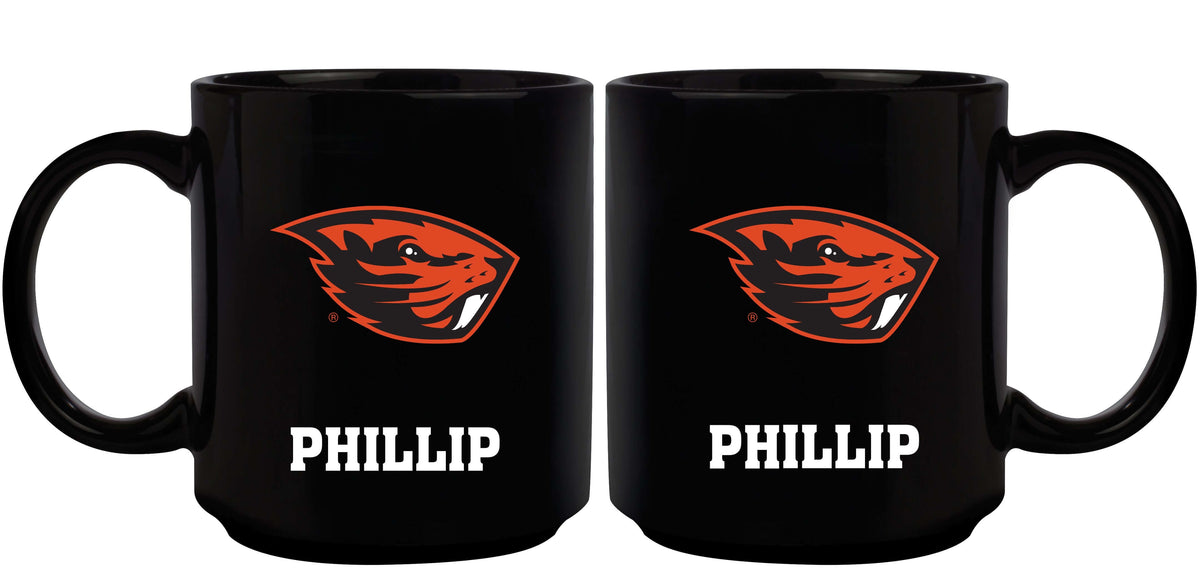 11oz Black Personalized Ceramic Mug - Oregon State COL, CurrentProduct, Custom Drinkware, Drinkware_category_All, Gift Ideas, Oregon State Beavers, ORS, Personalization, Personalized_Personalized 194207373736 $20.11