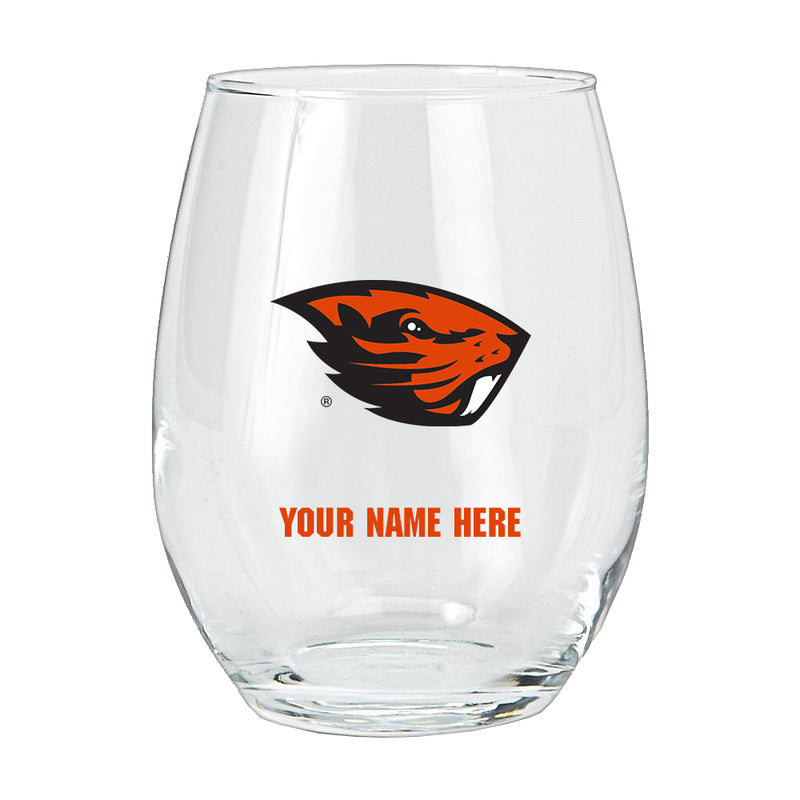 15oz Personalized Stemless Glass | Oregon State Beavers
