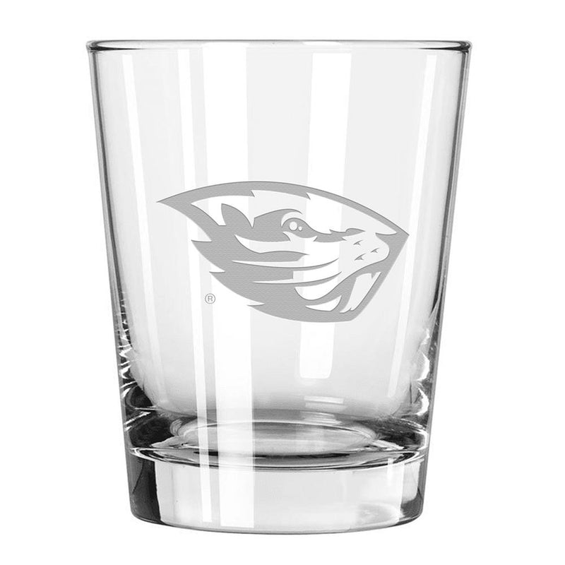 15oz Double Old Fashion Etched Glass | Oregon State University COL, CurrentProduct, Drinkware_category_All, Oregon State Beavers, ORS 194207264164 $13.49