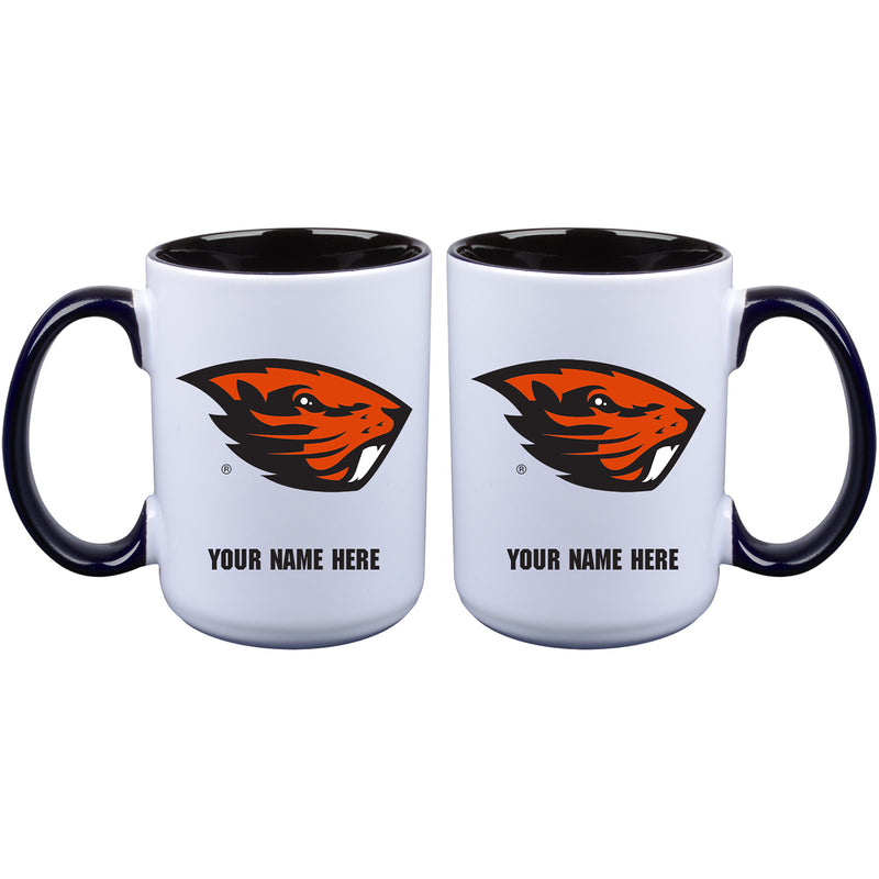 15oz Inner Color Personalized Ceramic Mug | Oregon State Beavers 2790PER, COL, CurrentProduct, Drinkware_category_All, Oregon State Beavers, ORS, Personalized_Personalized  $27.99