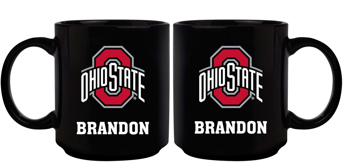 11oz Black Personalized Ceramic Mug | Ohio State University COL, CurrentProduct, Custom Drinkware, Drinkware_category_All, Gift Ideas, Ohio State University Buckeyes, OSU, Personalization, Personalized_Personalized 194207373729 $20.11