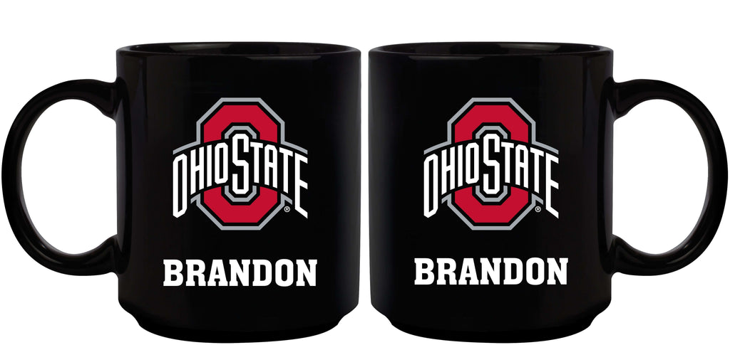 11oz Black Personalized Ceramic Mug | Ohio State University COL, CurrentProduct, Custom Drinkware, Drinkware_category_All, Gift Ideas, Ohio State University Buckeyes, OSU, Personalization, Personalized_Personalized 194207373729 $20.11