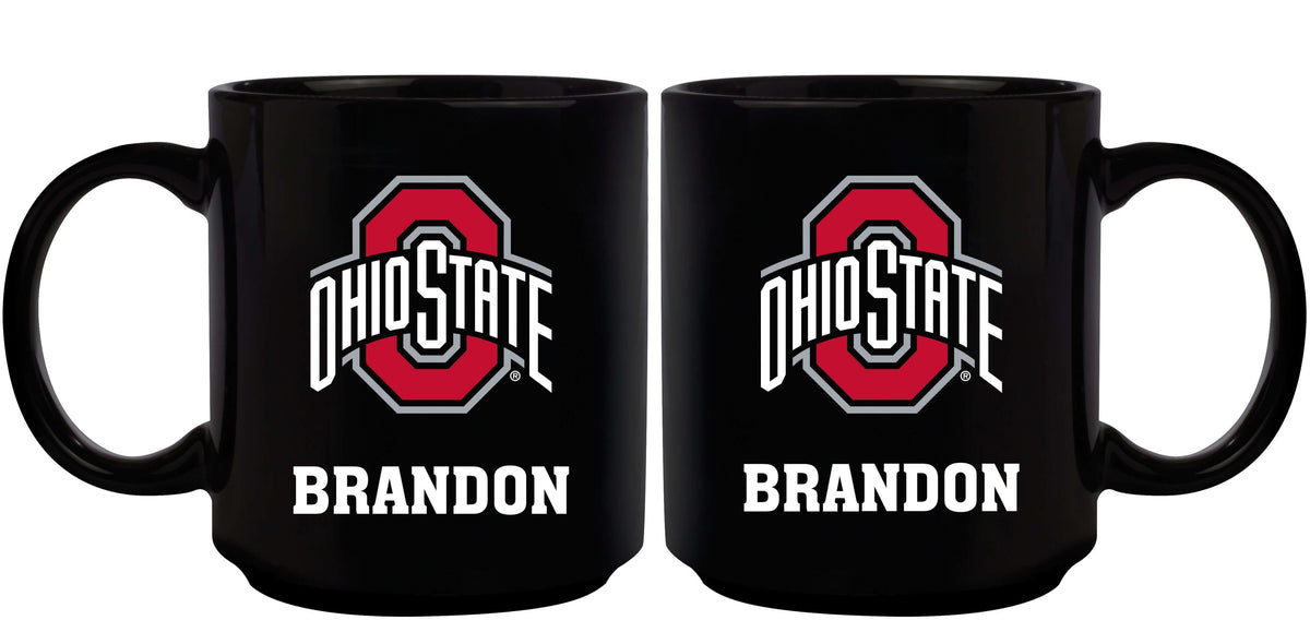 11oz Black Personalized Ceramic Mug | Ohio State University COL, CurrentProduct, Custom Drinkware, Drinkware_category_All, Gift Ideas, Ohio State University Buckeyes, OSU, Personalization, Personalized_Personalized 194207373729 $20.11