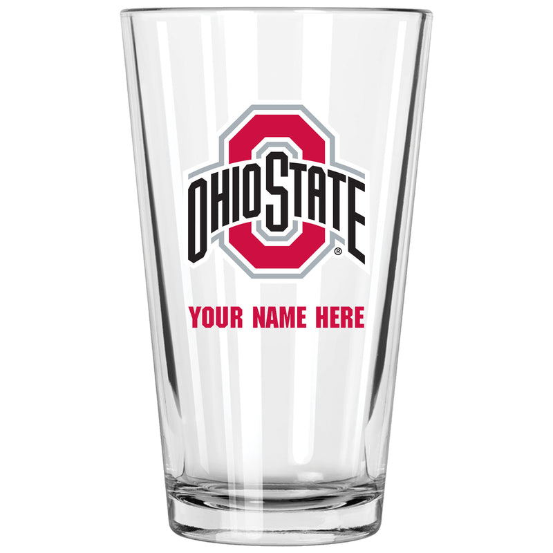 17oz Personalized Pint Glass | Ohio State University Buckeyes