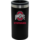 12oz Personalized Black Stainless Steel Slim Can Holder | Ohio State University Buckeyes